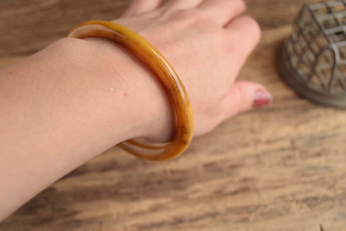 Marbled Yellow Bakelite Bangle